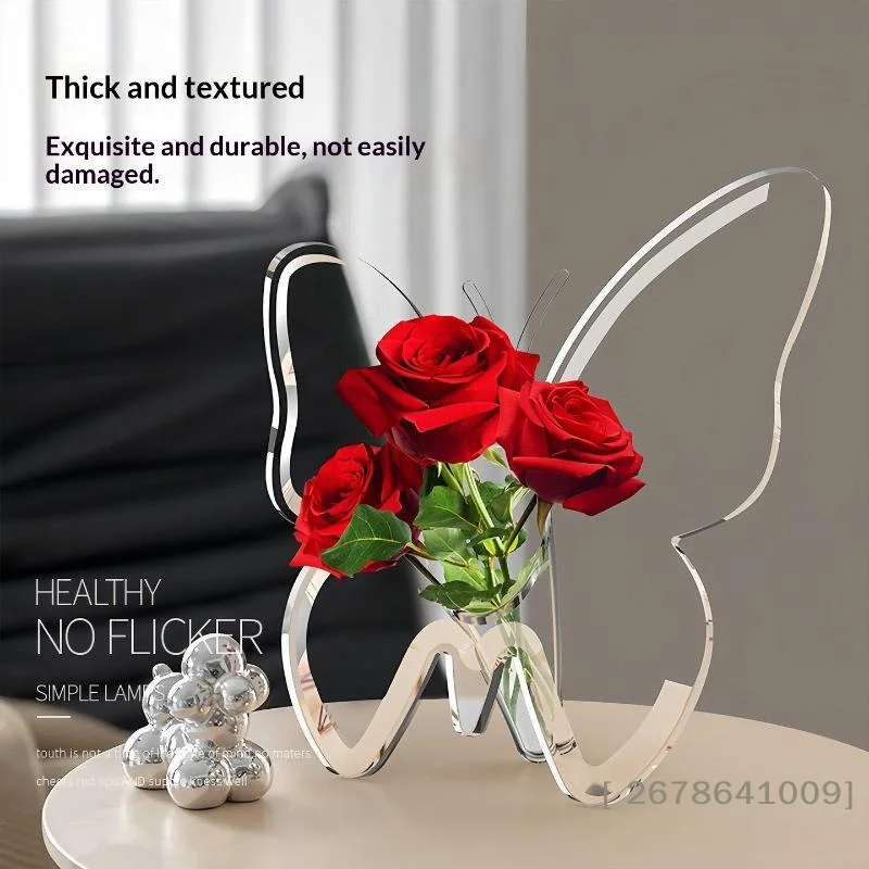 ⚑Clear Acrylic Butterfly Shaped Vase High Transparent Finish For Home Hydroponic Flower Display Decor