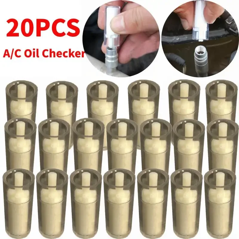 20-1pcs Auto Air Conditioning System Oil Tester High-quality R134A Refrigeration Oil Deterioration Inspection Test Paper