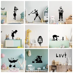 Cartoon Style Banks Art Sticker Waterproof Wall Stickers For Kids Rooms Home Decor Decoration Accessories