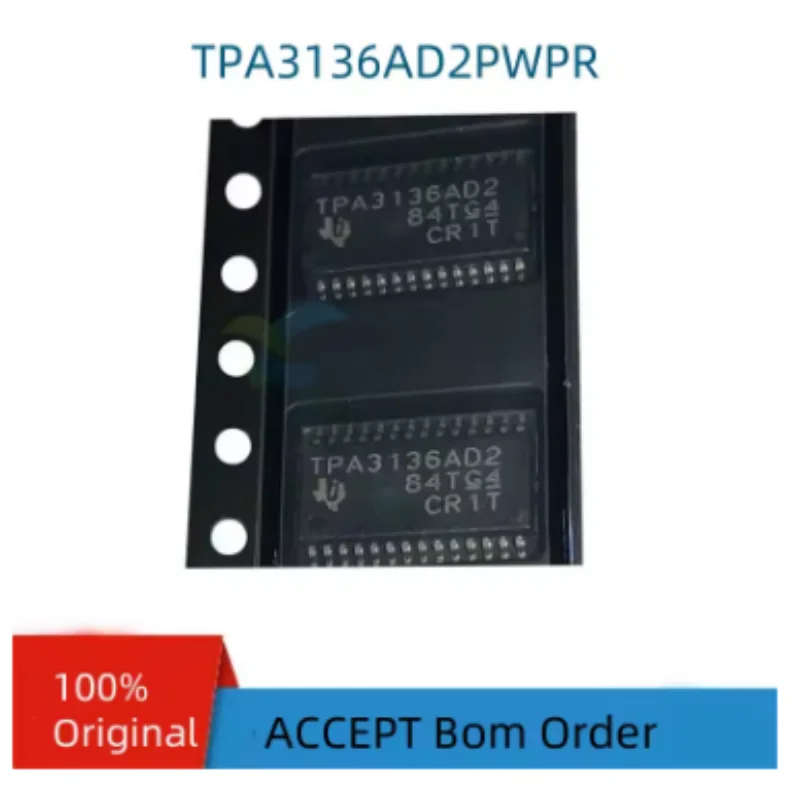 10PCS 100% Original TPA2008D2PWPR TPA3136AD2PWPR TPA3144D2PWPR HTSSOP-24 Class D Audio Power Amplifier Speaker Driver IC Chip