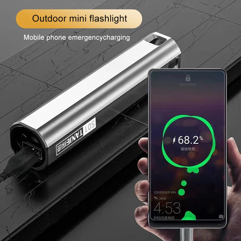 Portable mini flashlight high brightness waterproof anti-drop rechargeable flashlight outdoor adventure travel home essential