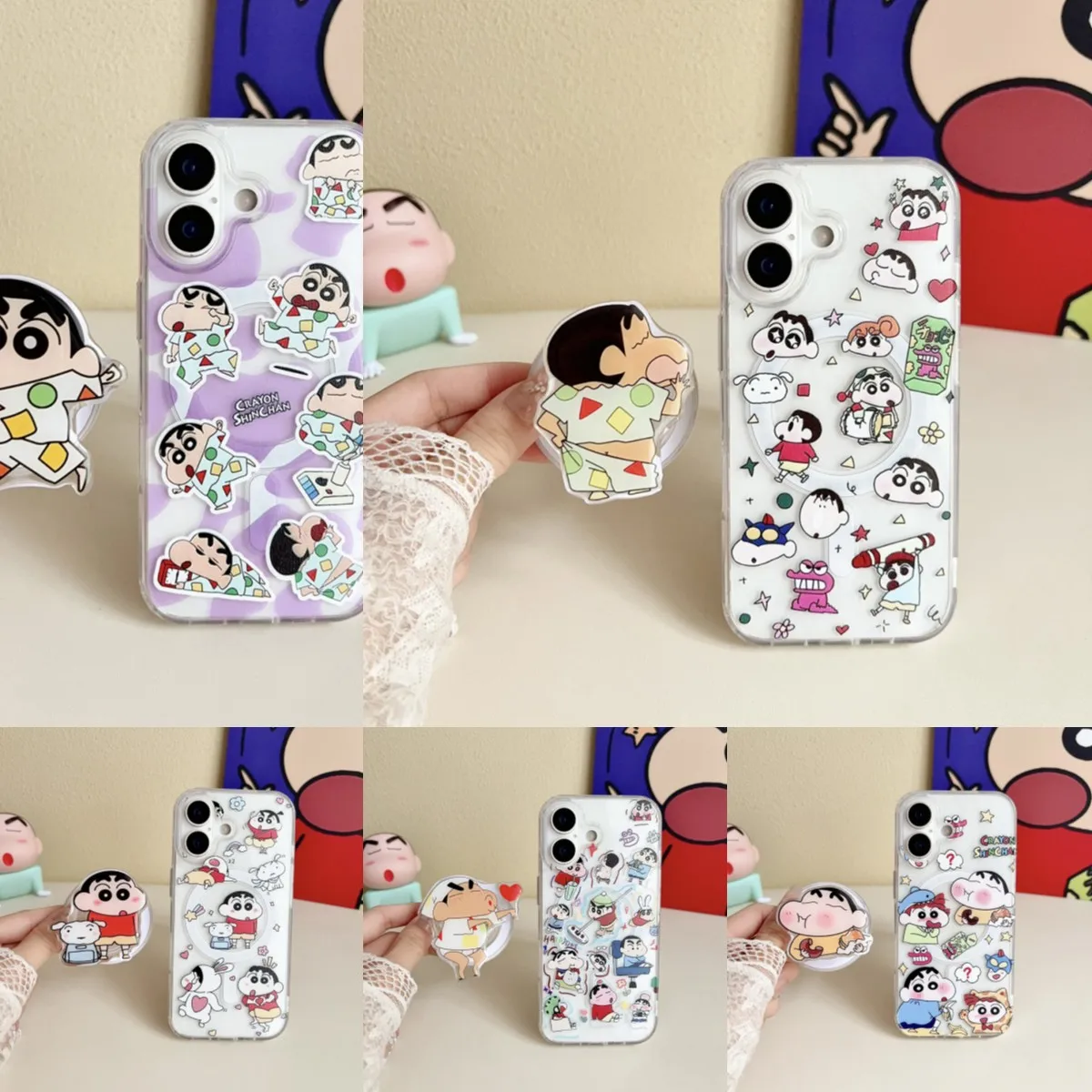 For Samsung Galaxy Note 10 20 Plus Ultra Pajamas Shin‑chan Acrylic For Magsafe Magnetic Wireless Charging Case Holder