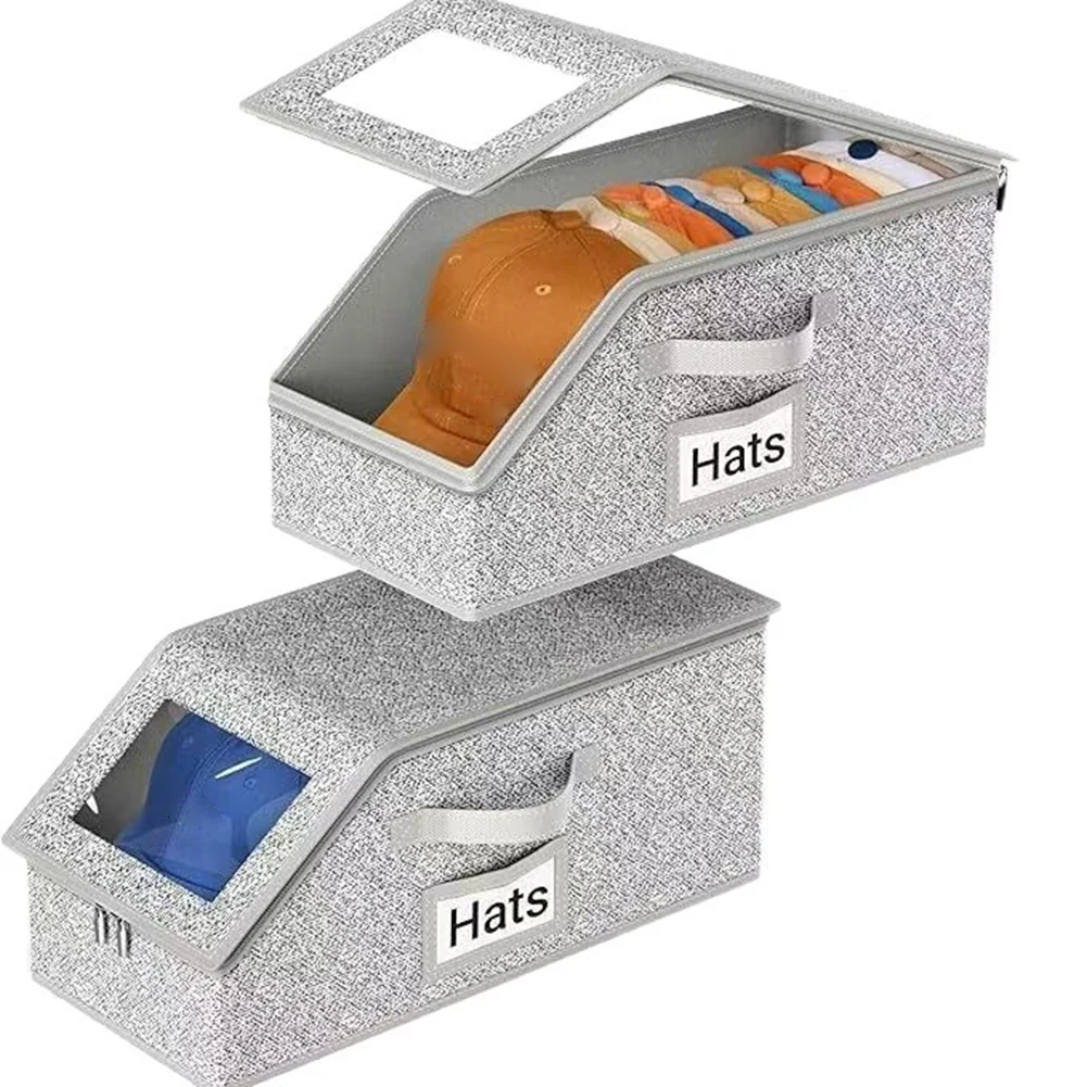 For Baseball Cap Organizer with Hard Shell Storage Box and Secure Zipper Closure for Dust Protection and Travel