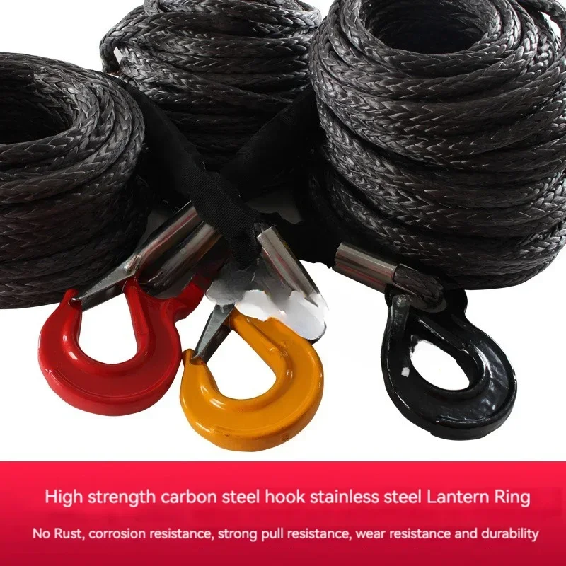 For Ultra High Molecular Weight Polyethylene Fiber Winch Rope With Protective Sleeve For Truck Off-Road Vehicles Winch Accessory