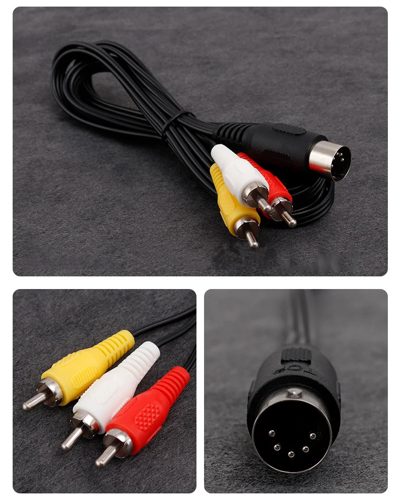 Kabel Audio Video AV 1.8m untuk kabel SEGA Mega Drive 1 MD1 3RCA untuk kabel Genesis 1