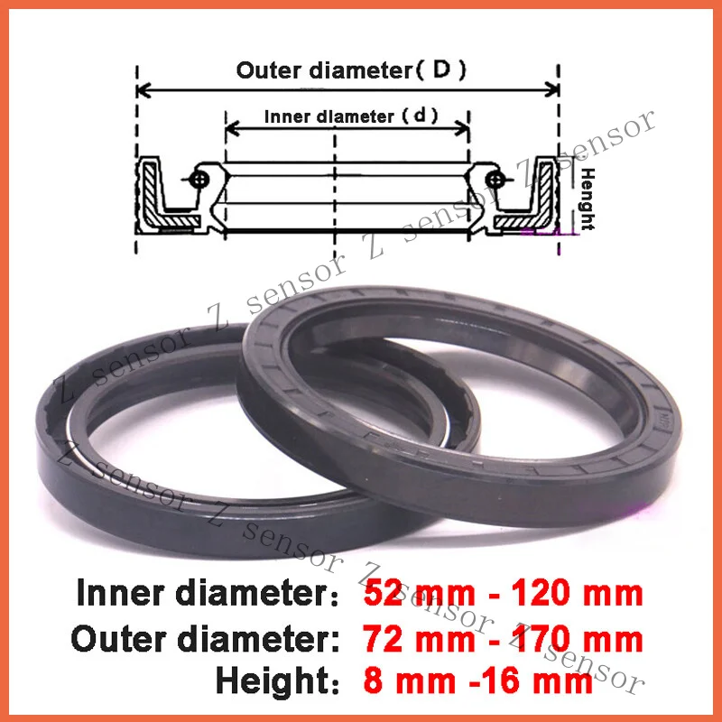 Z+ TC/FB Skeleton Oil Seal Ring Rotary Shaft Sealing NBR Double Lip Seal  52-120mm
