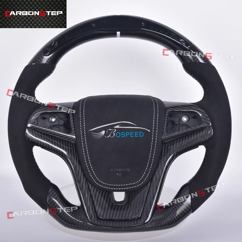 For Chevrolet Camaro RS Cruze Corvette C5 C6 C7 C8 Malibu Captiva Sports Racing Cars Forged Carbon Fiber Led Steering Wheel