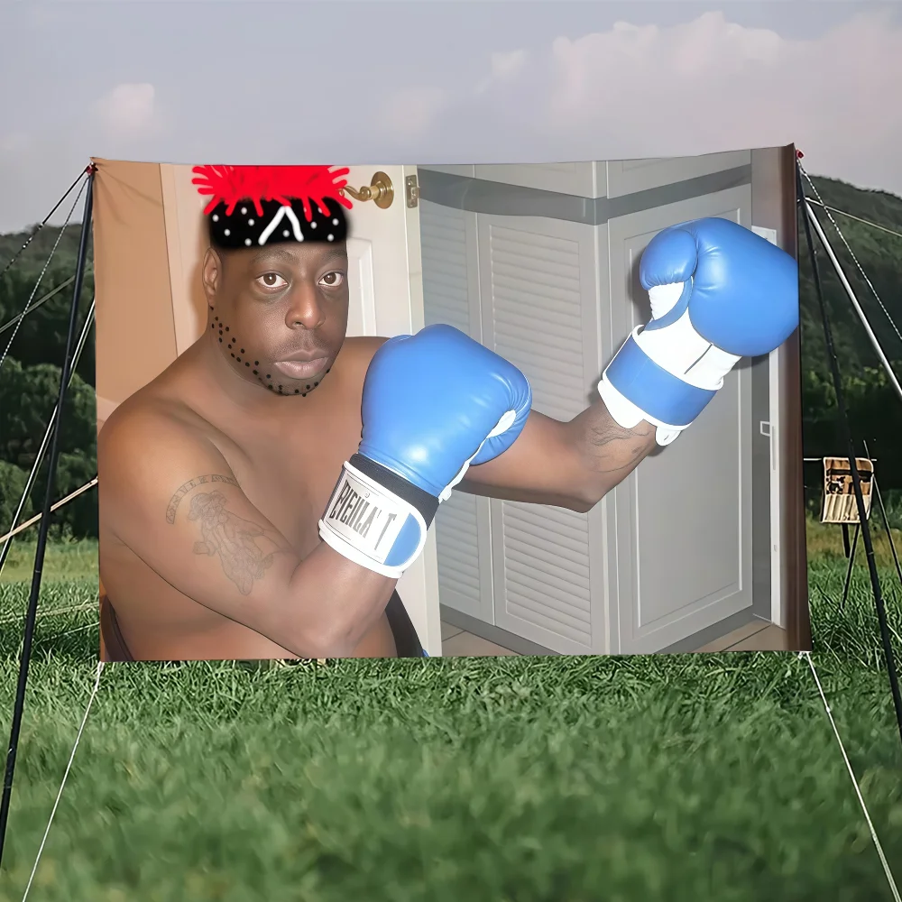 علم L-Lester الديكور الأخضر في الهواء الطلق نزهة حفلة الفن Q الملاكمة معلقة المنزل التخييم مضحك لافتة الحفلات #3