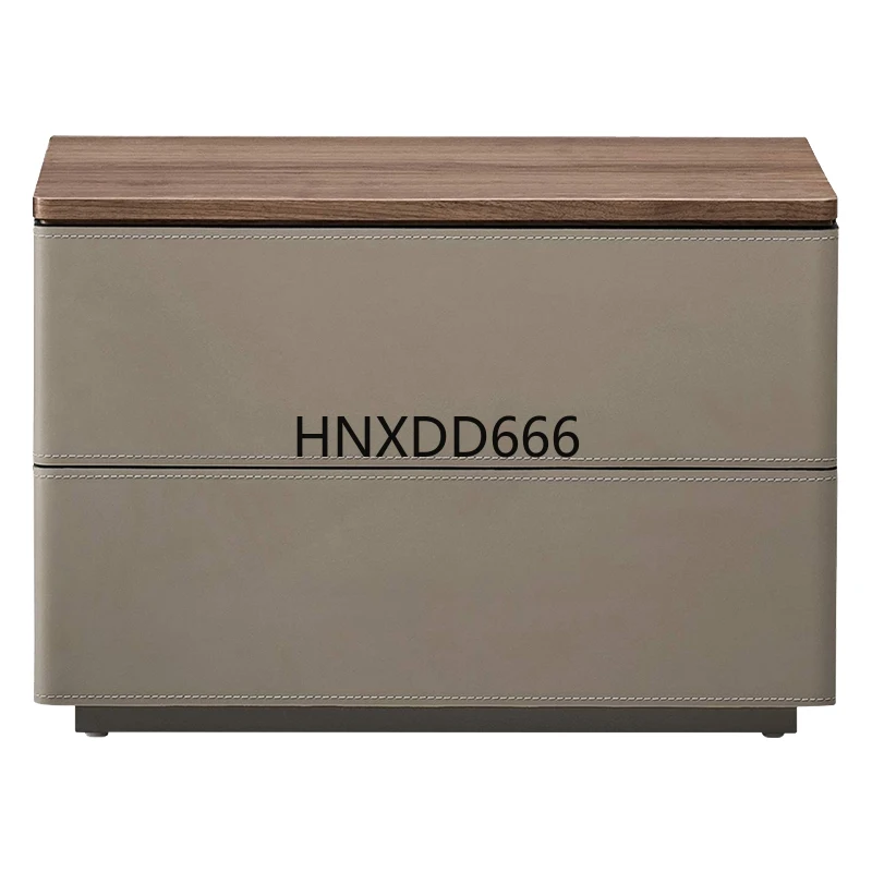 Bedside table household high-end saddle leather