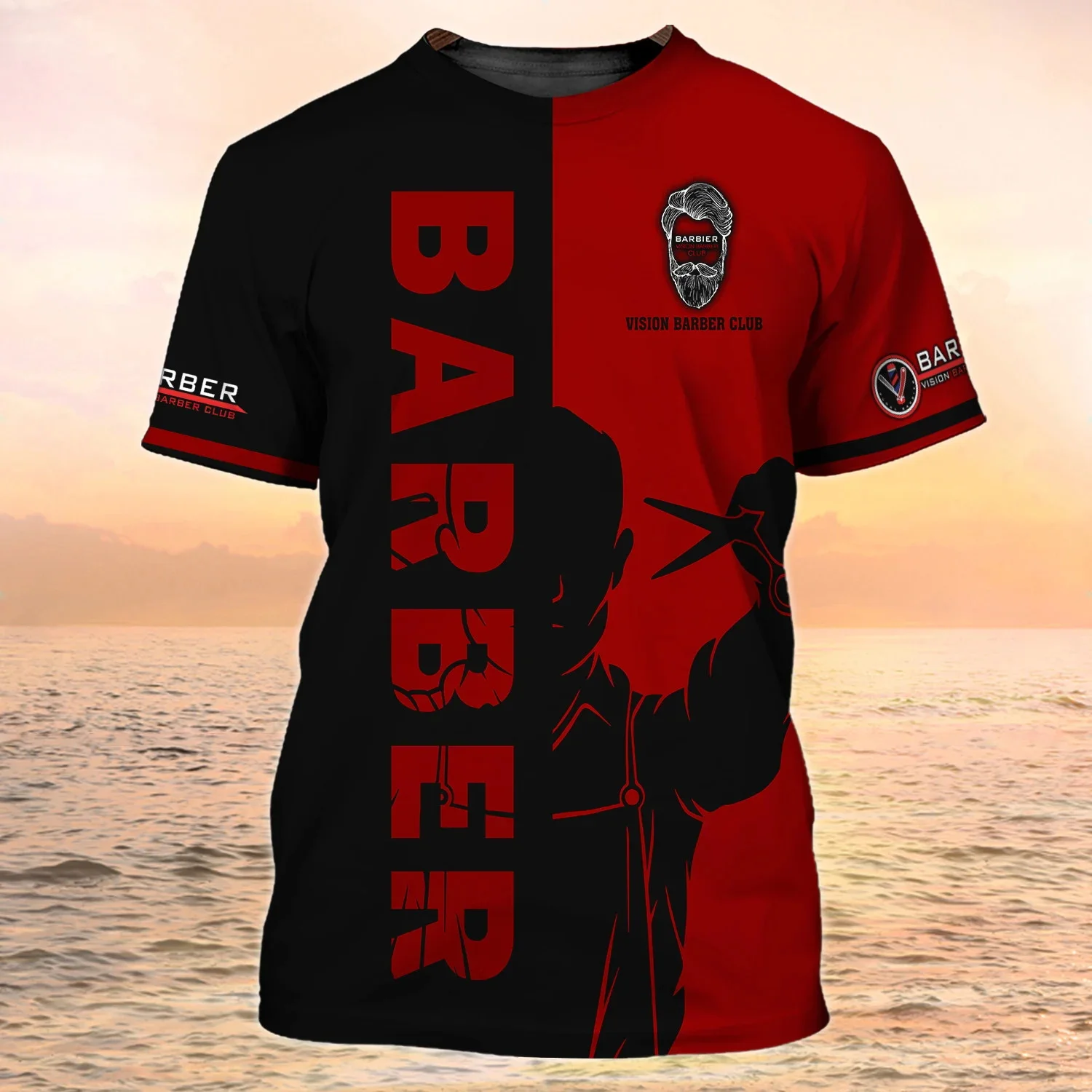 Newest Summer Men\'s T-shirt Barber Shop Personalized Name 3D Printed t shirt Unisex Casual Tops Classic Barber Uniform DW160