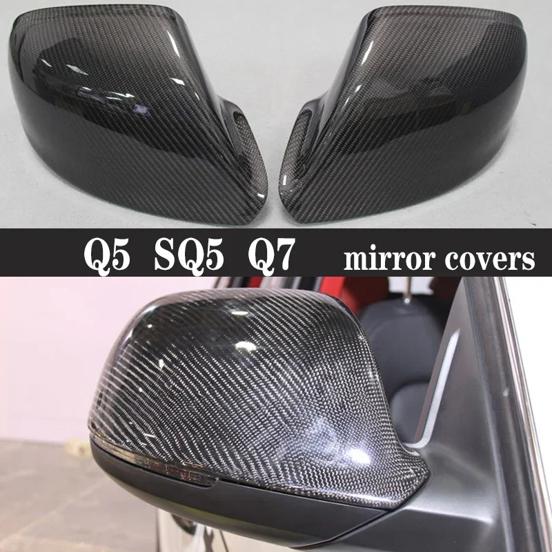

For audi Series Q5 Q7 SQ5 2010-2017 Shells Rearview Cap Carbon fiber rear view mirror case cover Car Accessories