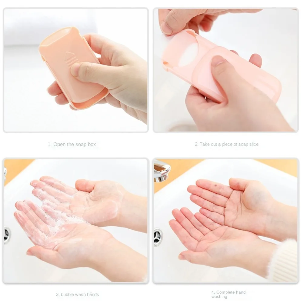 

Fragrant Tablets Paper Soap Scented Slice Cleaning Supplies Disposable Soap Flakes Hand-washing Boxed Soap Cleaning Soaps Kids