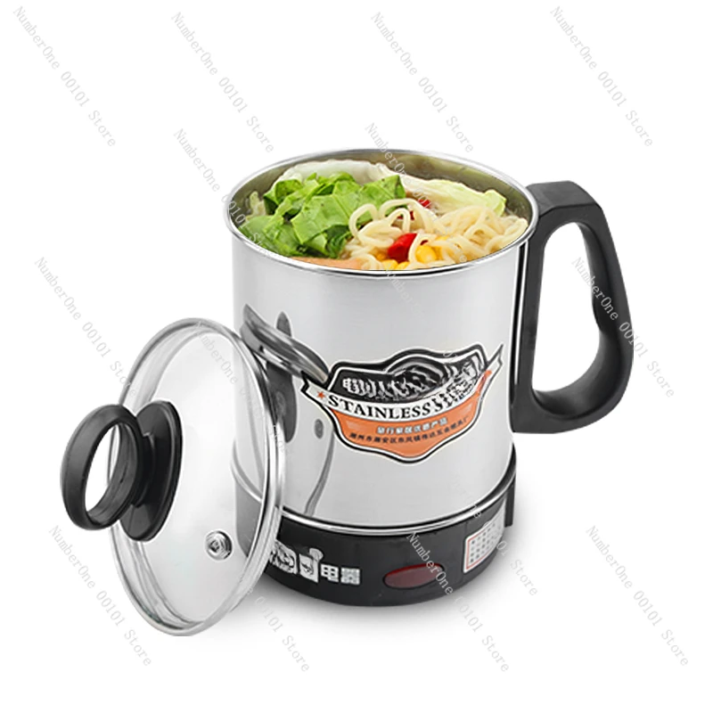 Stainless steel electric heating cup electric boiling cup hot milk mini porridge cup travel portable small heating