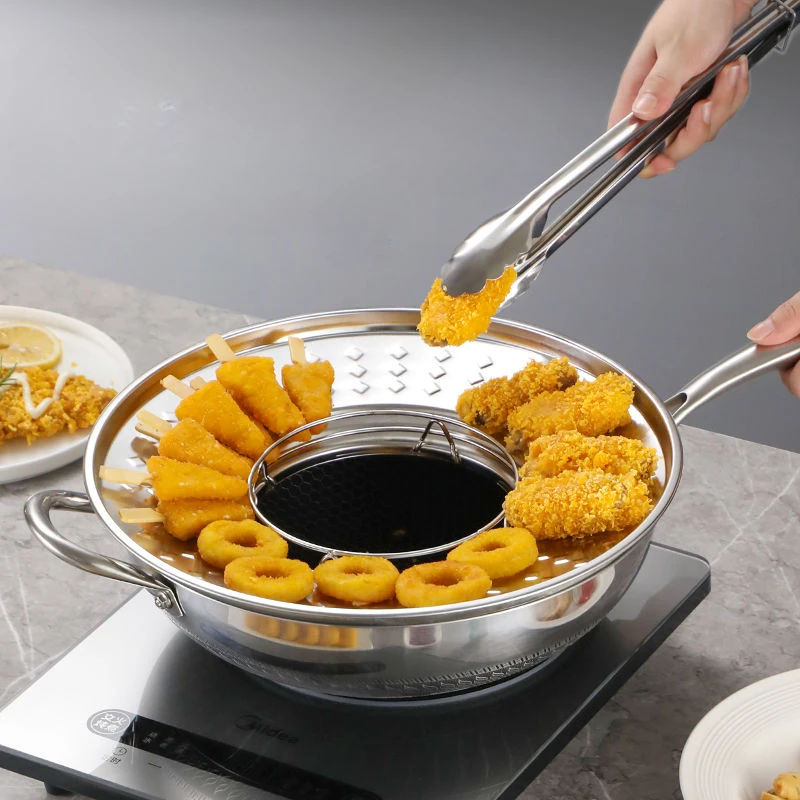 مقلاة تصريف متعددة الوظائف من الفولاذ المقاوم للصدأ ، رف تصريف مانع للسخونة ومضاد للرذاذ ، رف جانبي للمقلاة ، قطع فنية للمطبخ المنزلي ، سيارة جديدة