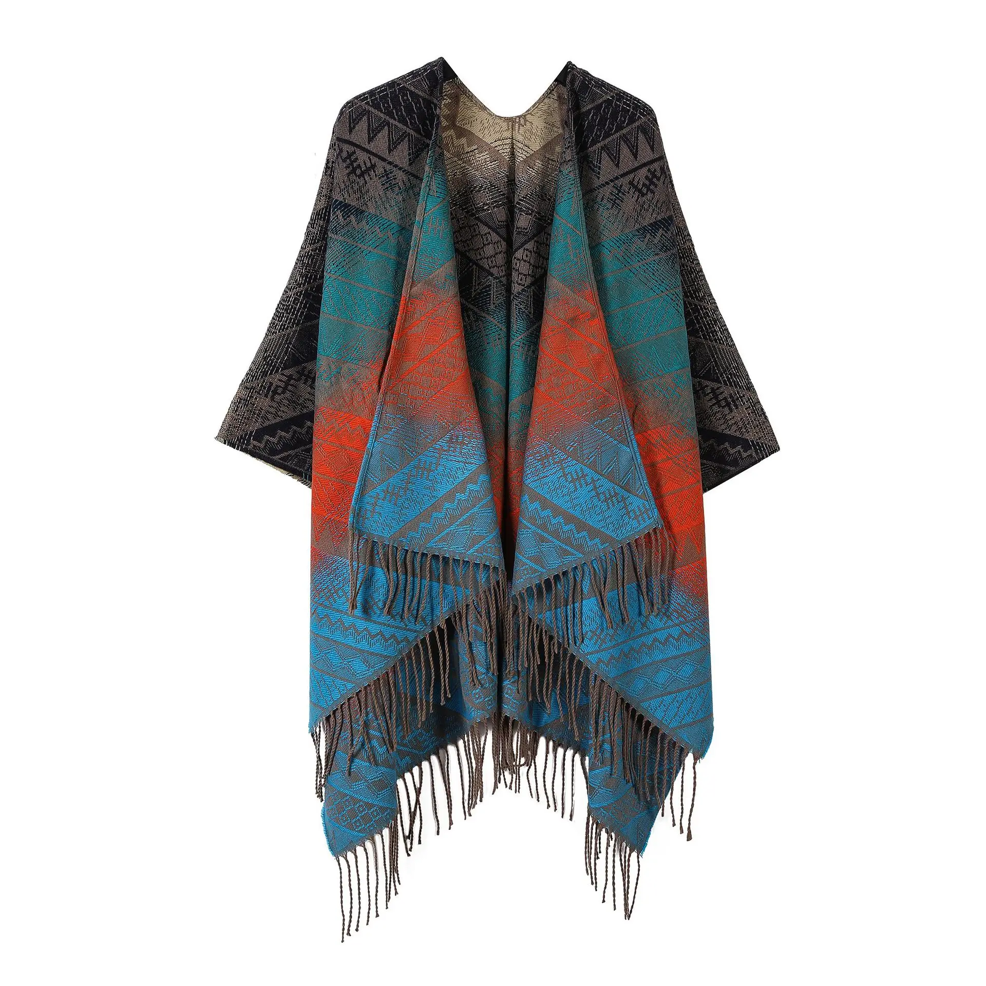 

Осень-зима женская дорожная шаль имитация кашемира Европейский национальный стиль вилка утолщенный плащ пончо накидки пончо подарок