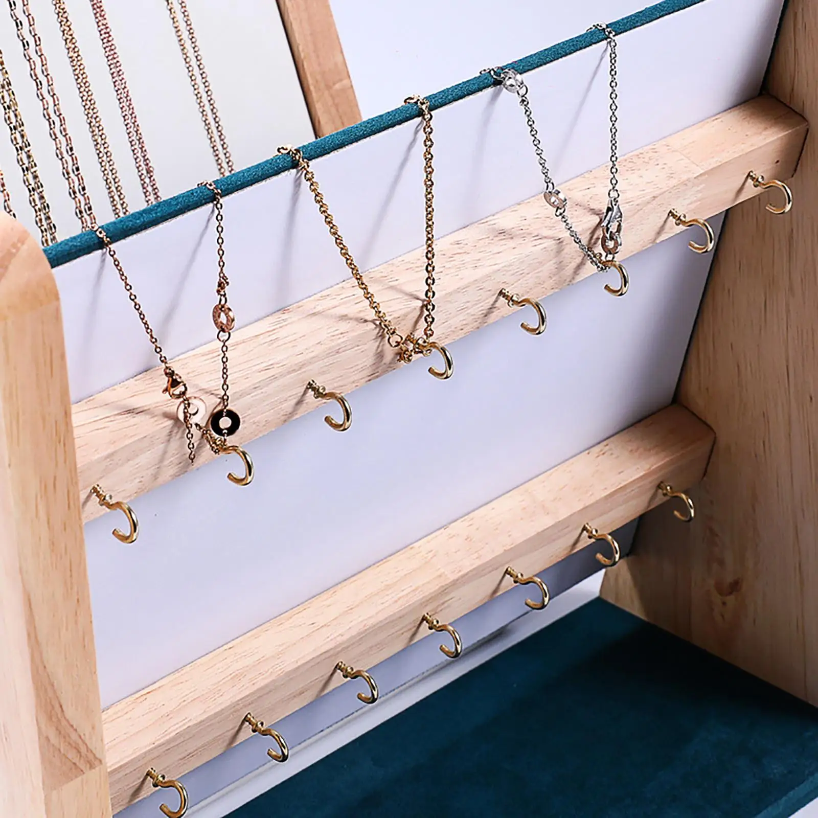 Jewelry Rack Wooden Necklace Organizer Stand for Pendant Chain Storage Holder Display Hanger for Earrings Bracelet Gift for