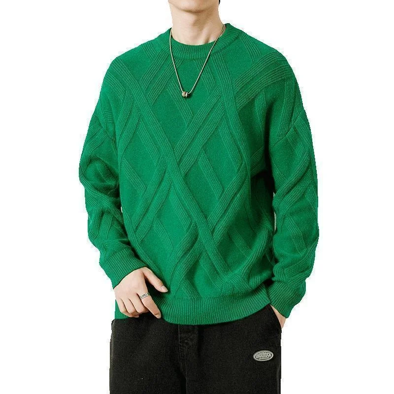 

Casual American Sle round Ne Knitted Sweater Men's Faion Hong Kong Sle Street k Personali Knitting Long Sve Z...