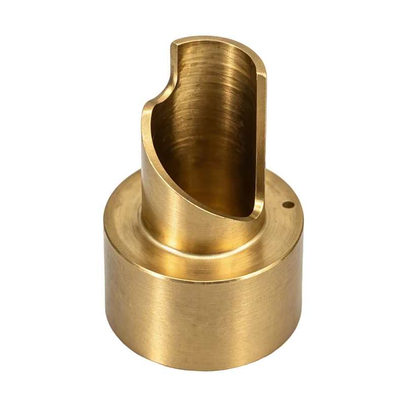 CNC Turning Machined Brass Custom Machining Part, Brushed Brass Hollow Curved Mechanical Fitting Component