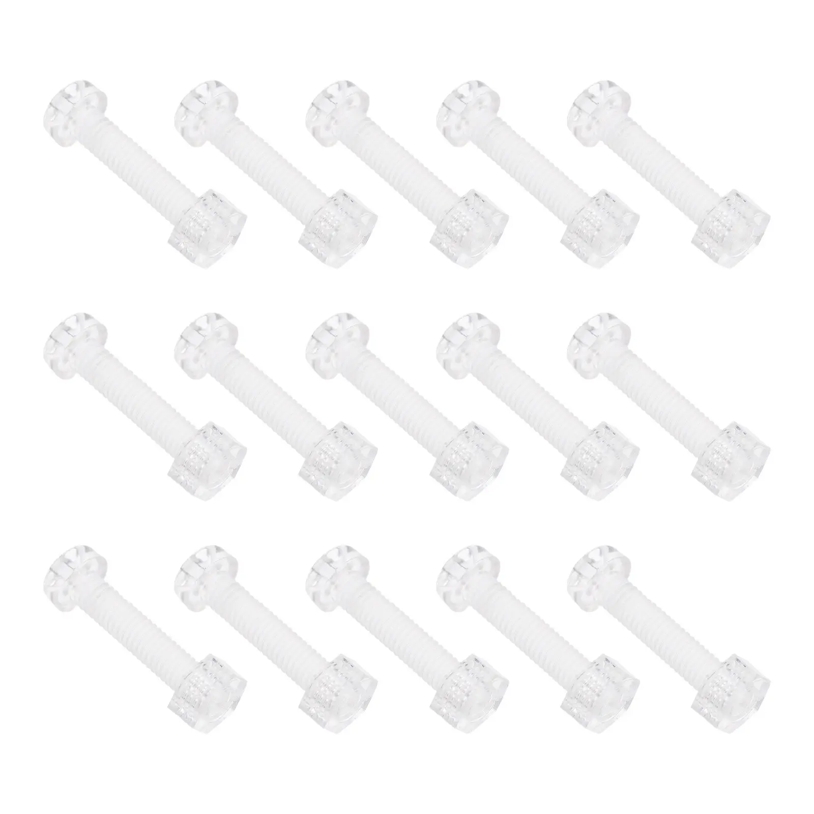 30Pcs Acrylic Mounting Screws Transparent Bolts Nuts Kit Professional Hand Tighten Fasteners for Acrylic Panels Signs and DIY