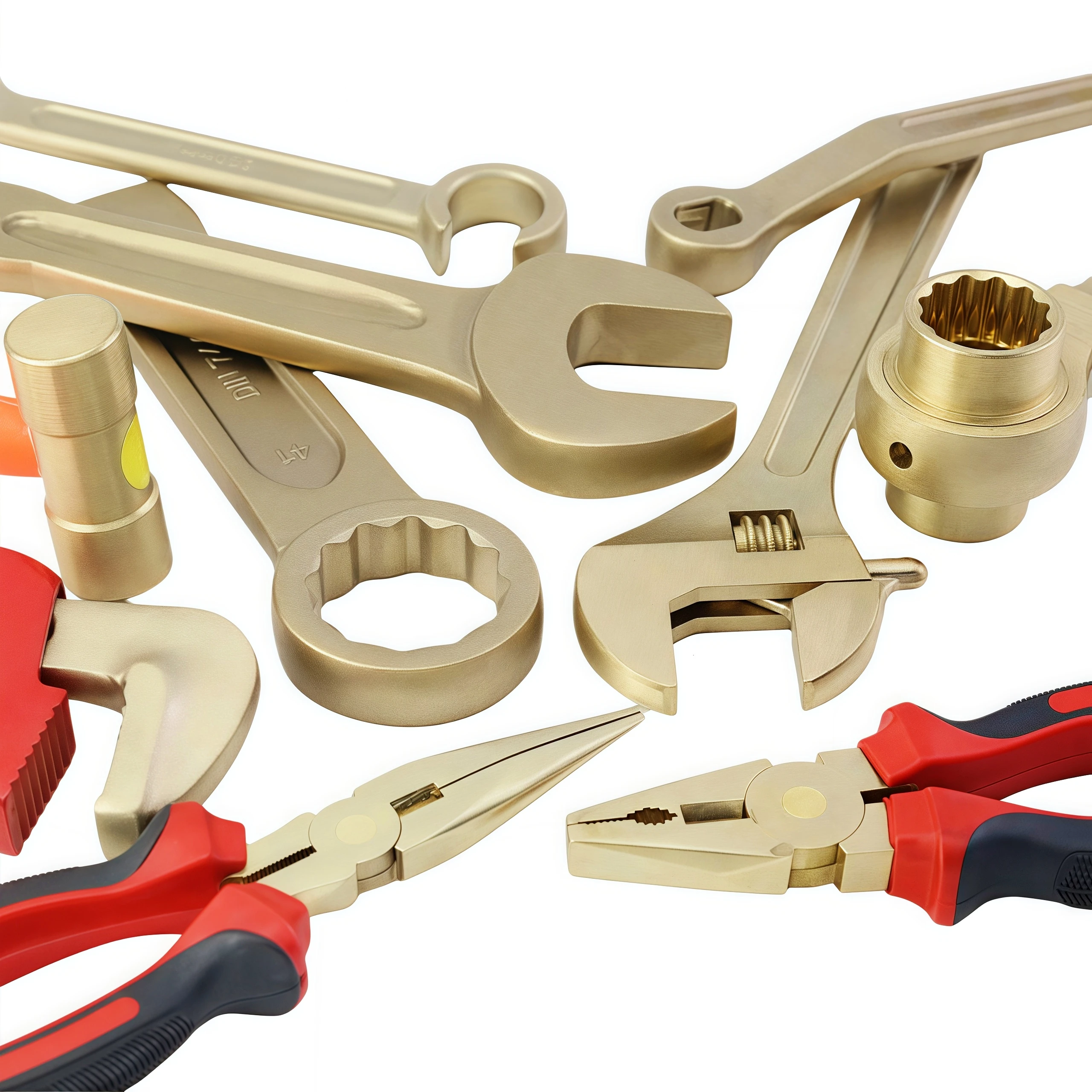 Langlebiger, funkelnder, versetzter Schlagschrauber aus Aluminiumbronze, Flog-Schraubenschlüssel für Öl, Gas, Petrochemie, Feuer, gefährliche Werkstatt