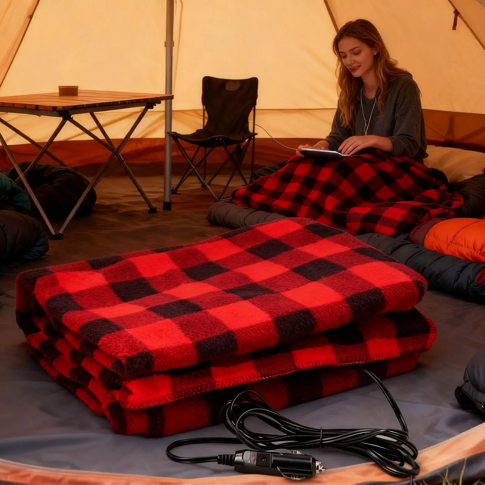 Car Heated Blanket Cold Weather 12V Electric Car Heated Throw Blankets Winter Warmer Travel Throw Blanket for Vehicles