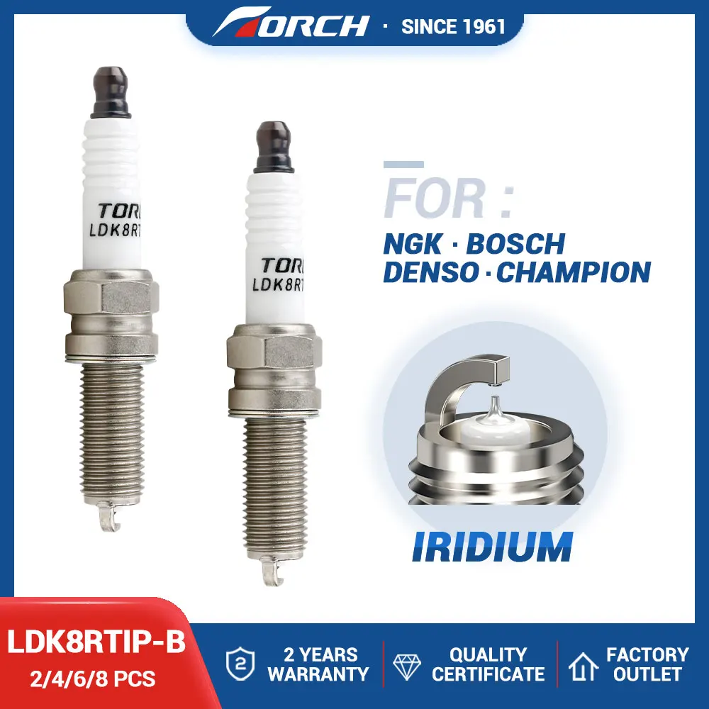 2-8PCS Vela de Ignição F4J20-3707010 F4J20-3707010AB Compatível com Chery SQRF4J20 SQRF4J20C Vela de Irídio TORCH LDK8RTIP-B/OE218