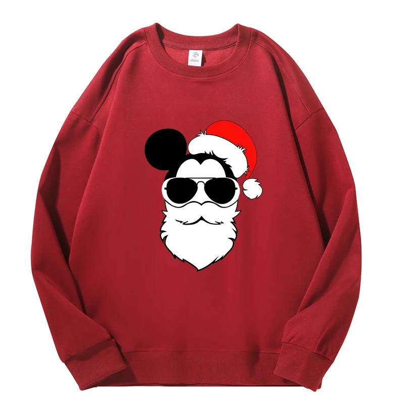 Mickey Mouse WOMEN MEN Christmas Streetwear Long T-Shirts Family Matching Clothes on Canvas Anime TShirt Y2k Top Women Clothes