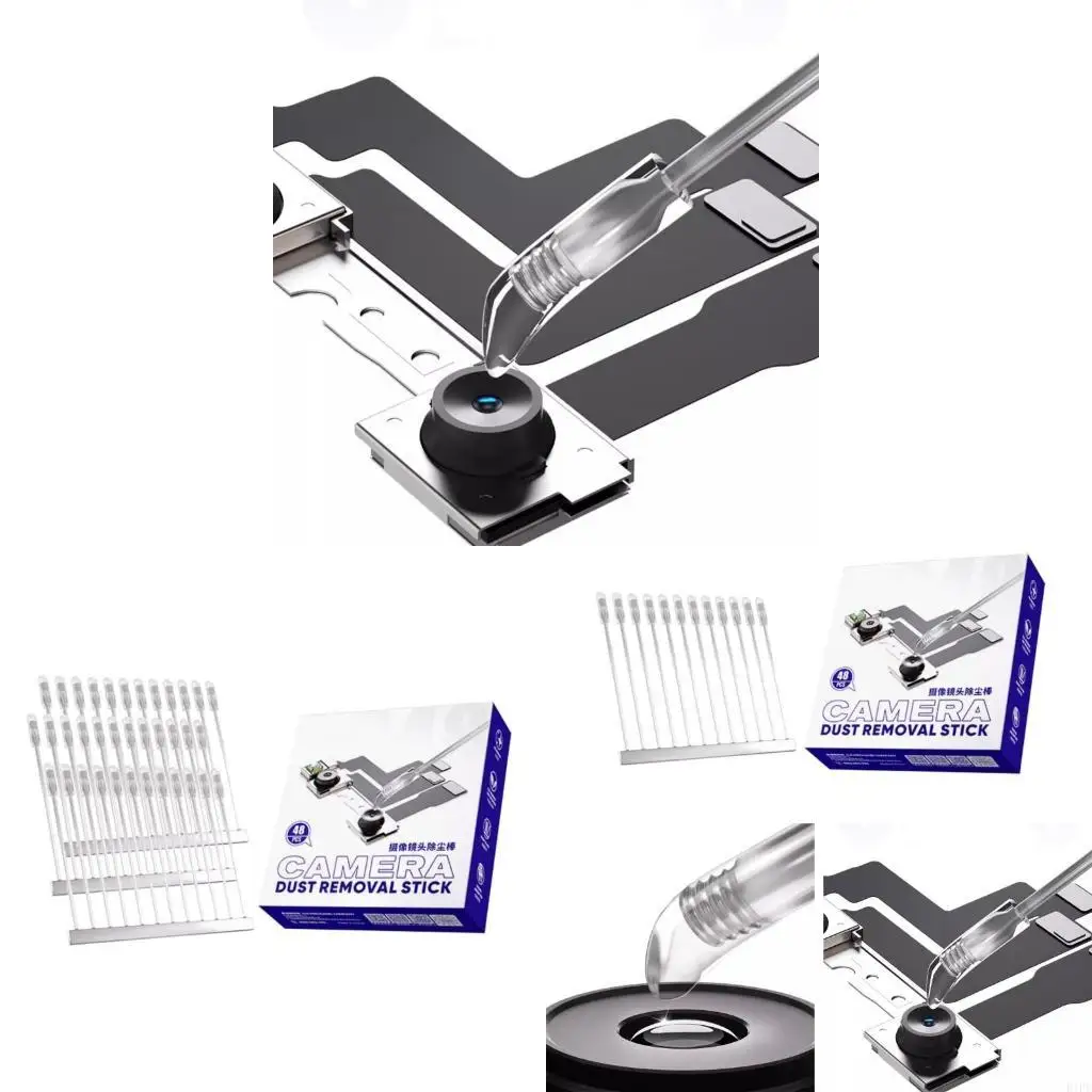 E1PF 48Pcs Mechanic Camera Dust Removal Dust Removal Gel Swab For Phone Camera