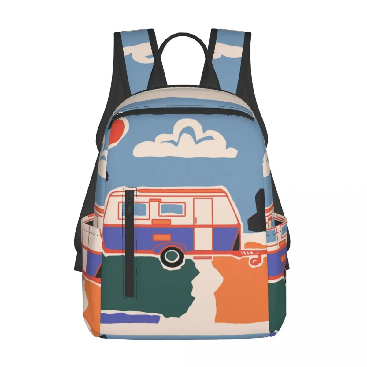 

Ретро-винтажный рюкзак Eriba Caravan, вместительный рюкзак для мальчиков и девочек, школьная сумка, сумки на плечо для мужчин и женщин