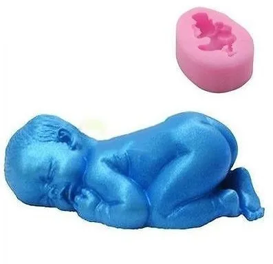 3D Sleeping Baby Doll Silicone Cake Mold Face Down Baby Party Fondant Cake Decorating Tools Cupcake Chocolate Baking Moulds