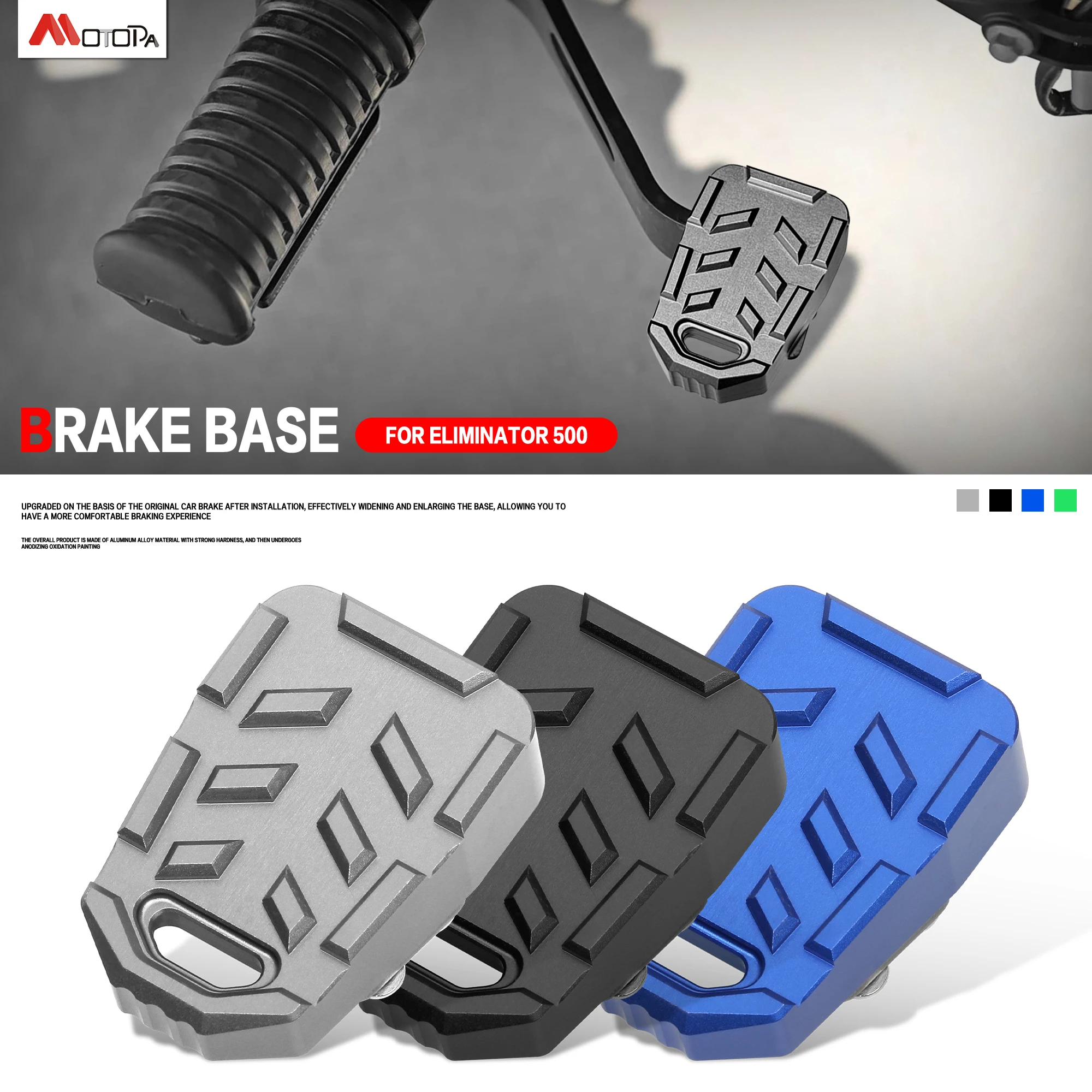 Para Kawasaki Eliminator 400 450 500 SE Pedal de freno modificado para motocicleta freno trasero pastilla de freno de asiento agrandada para Eliminator 500 ﻿