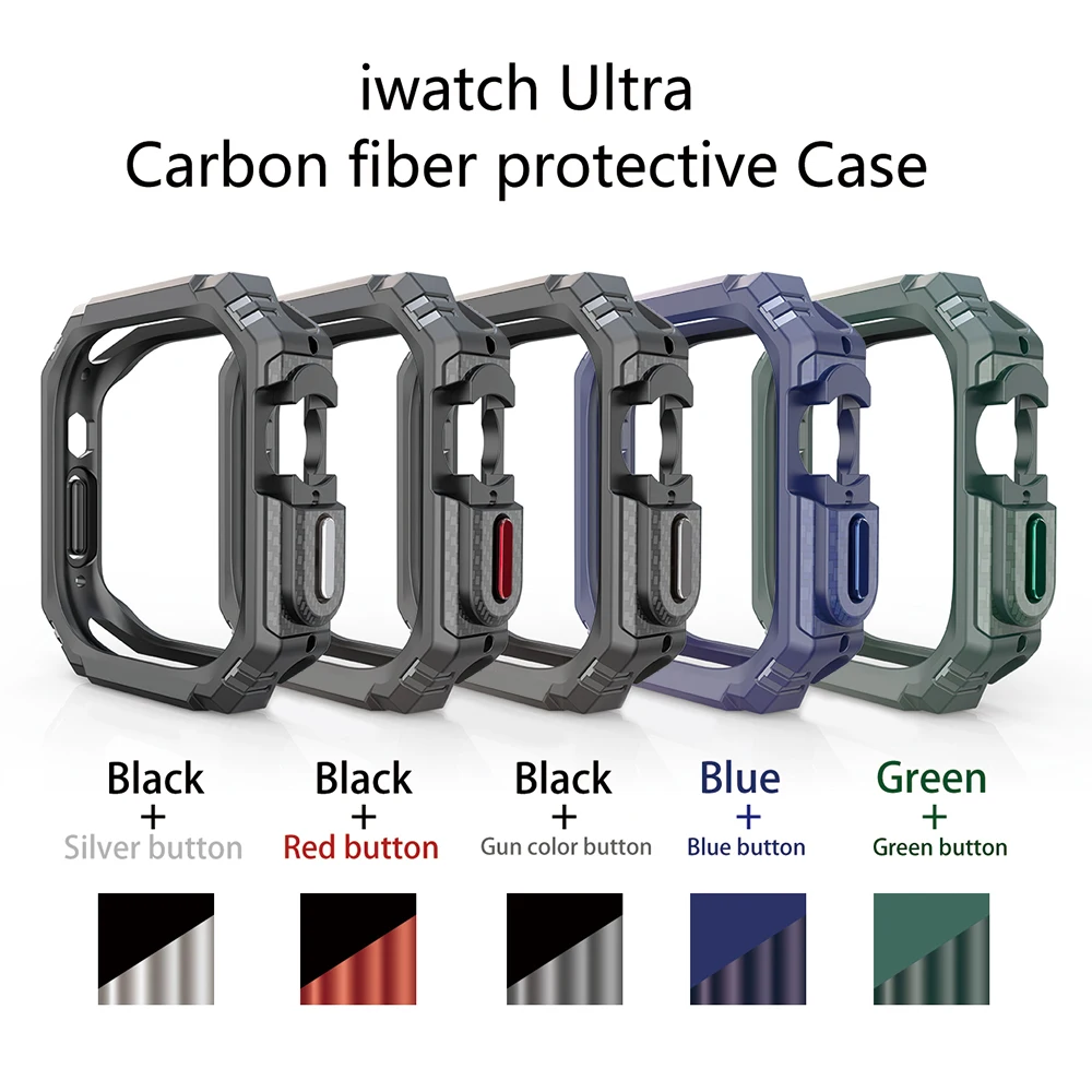 Carbon Fiber Hollow Case for Apple Watch Cover 49mm 46 42 45 41 40 44mm TPU No Screen Protector for iWatch 11 10 9 8 7 6 5 4 SE
