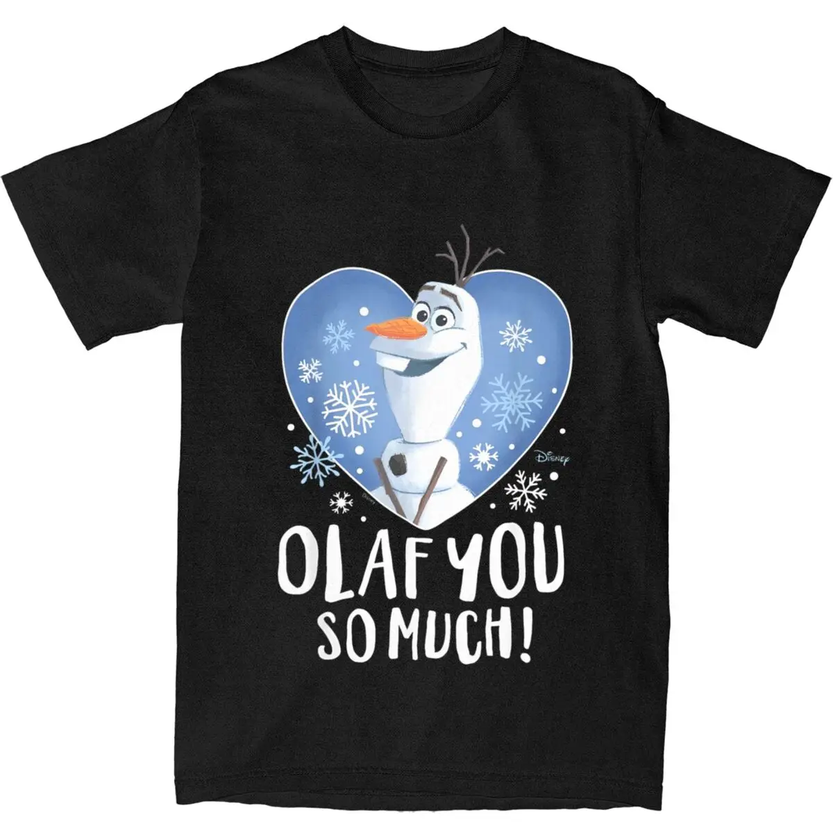 Frozen 2 T-Shirt Man Olaf You So Much Valentine\'s Day Streetwear 100 Cotton T Shirts Summer Breathable Hipster Tees