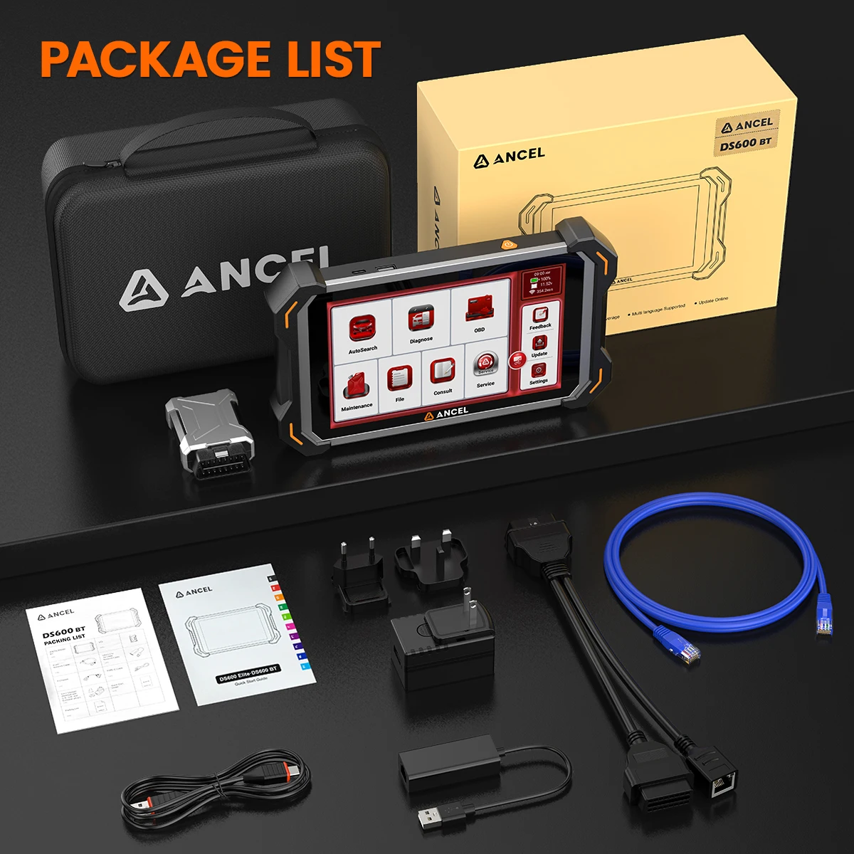 ANCEL DS600 Elite OBD2 Scanner ECU Codering Bidirectionele Volledige Systeemscan Tool 34+ Resets FCA SGW AutoAuth CANFD Scanner Gratis Gebruik