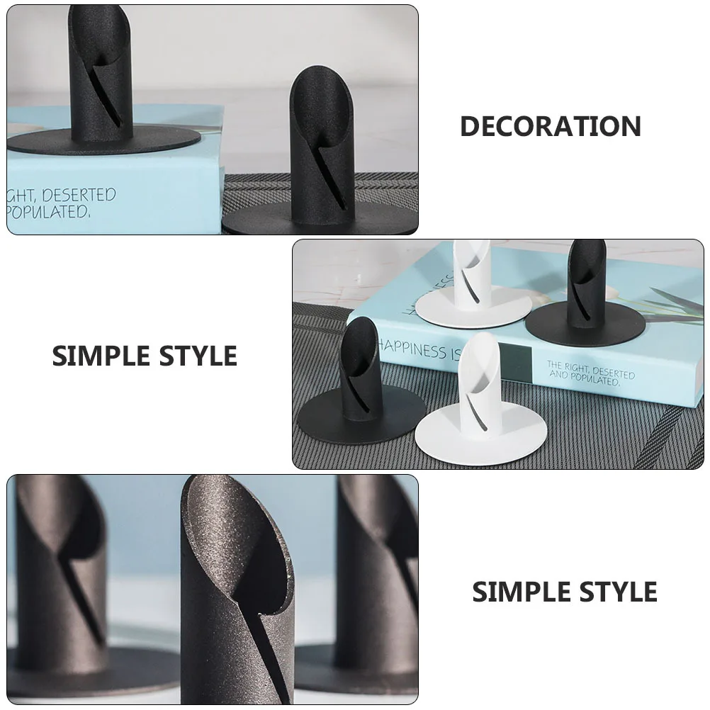 

2Pcs Iron Candlestick Holder Wrought Iron Simple Style Home Decor High Temp Resistant Gift for Party Holiday Birthdays