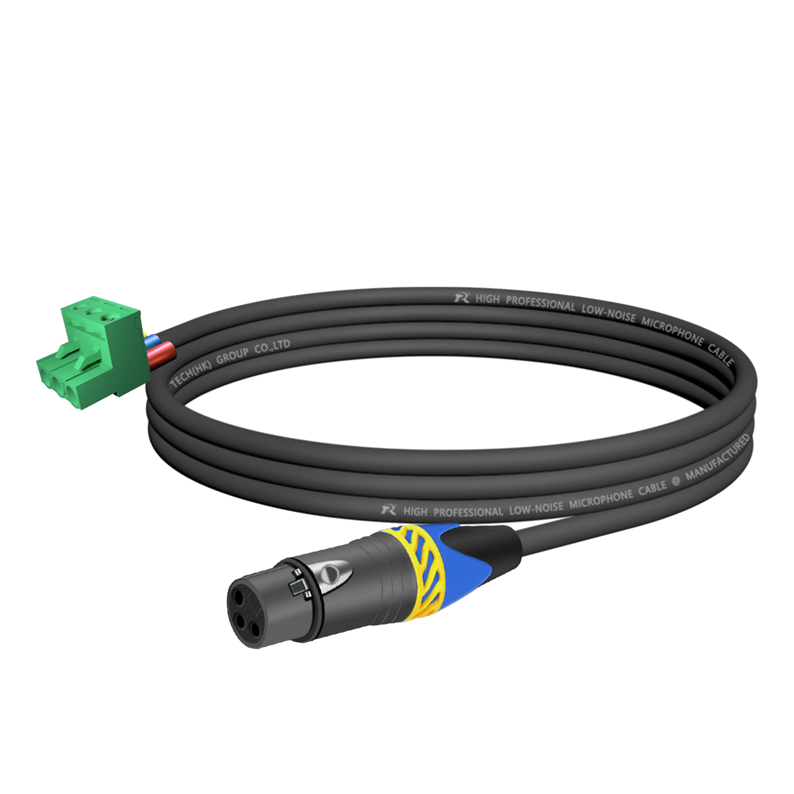 Gerades 3-Pin-XLR-Stecker-Buchse-Kabel auf 5,08 mm 3-P Phoenix-Terminal, rauscharmes, abgeschirmtes Mikrofonkabel, stabile Signalübertragung – Detail 13