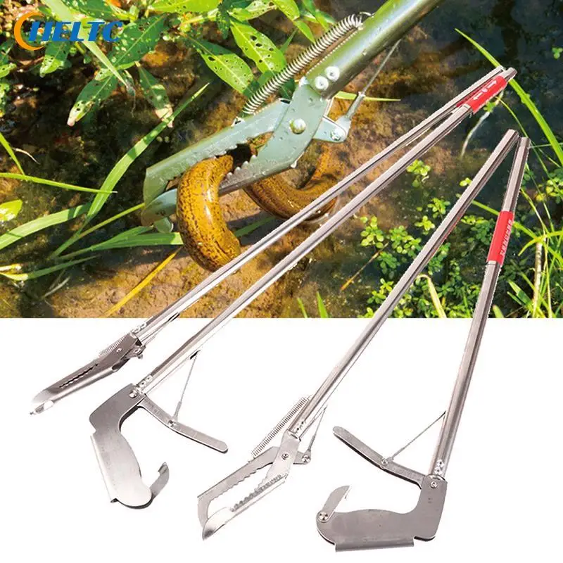 

1Pc 1.2/1.5M Stainless Steel Foldable Snake Catcher Tongs Multipurpose Wide Jaw Reptile Grabber Stick Tool For Catching Snakes