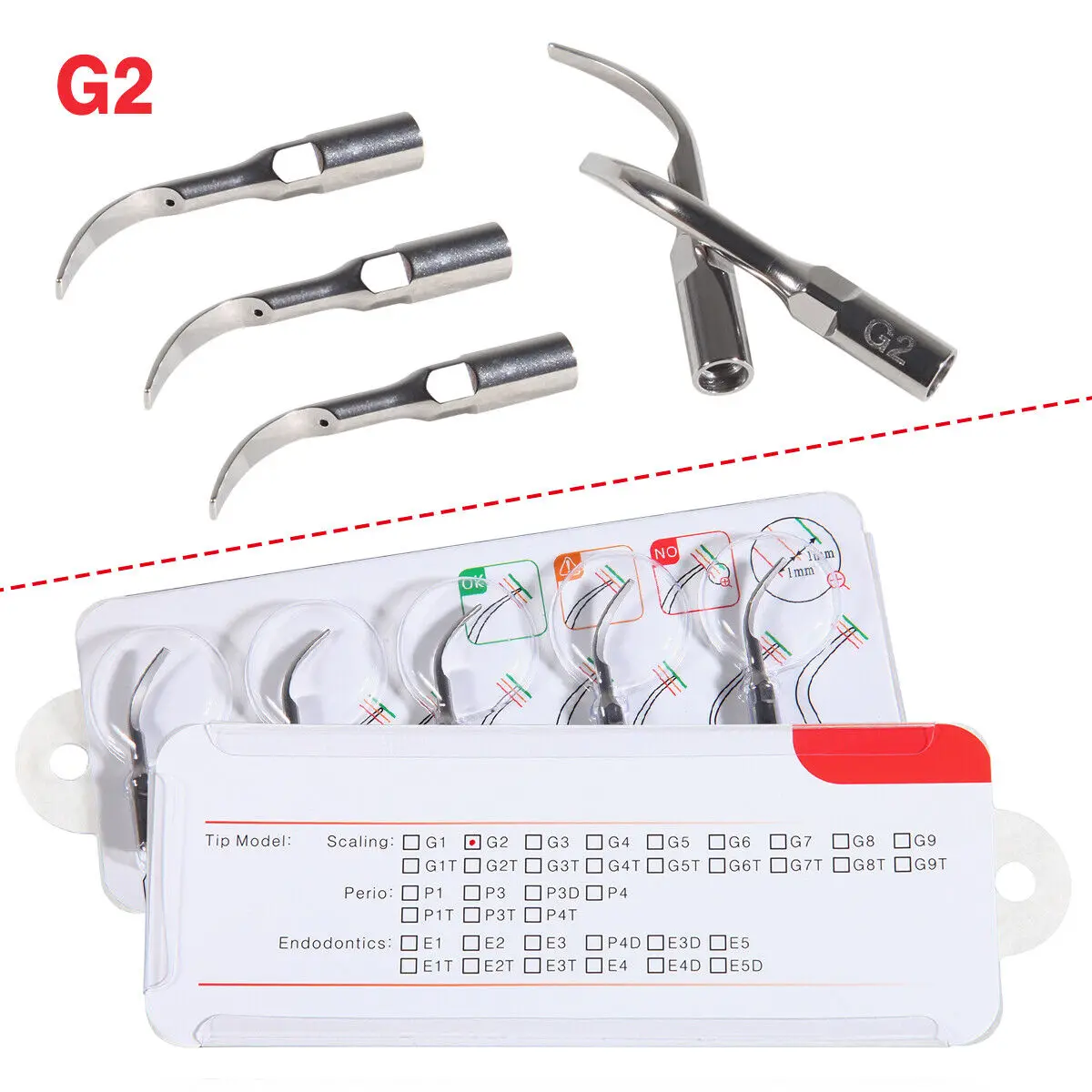 VRN Dental Ultrasonic Piezo Scaler LED Detachable Handpiece PH-1/ 5PCS Tips for EMS Woodpecker