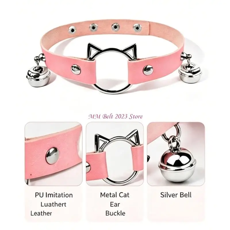49ME Animal Ear Costume Set with Collar and Tail for Halloween Party Styling Fun