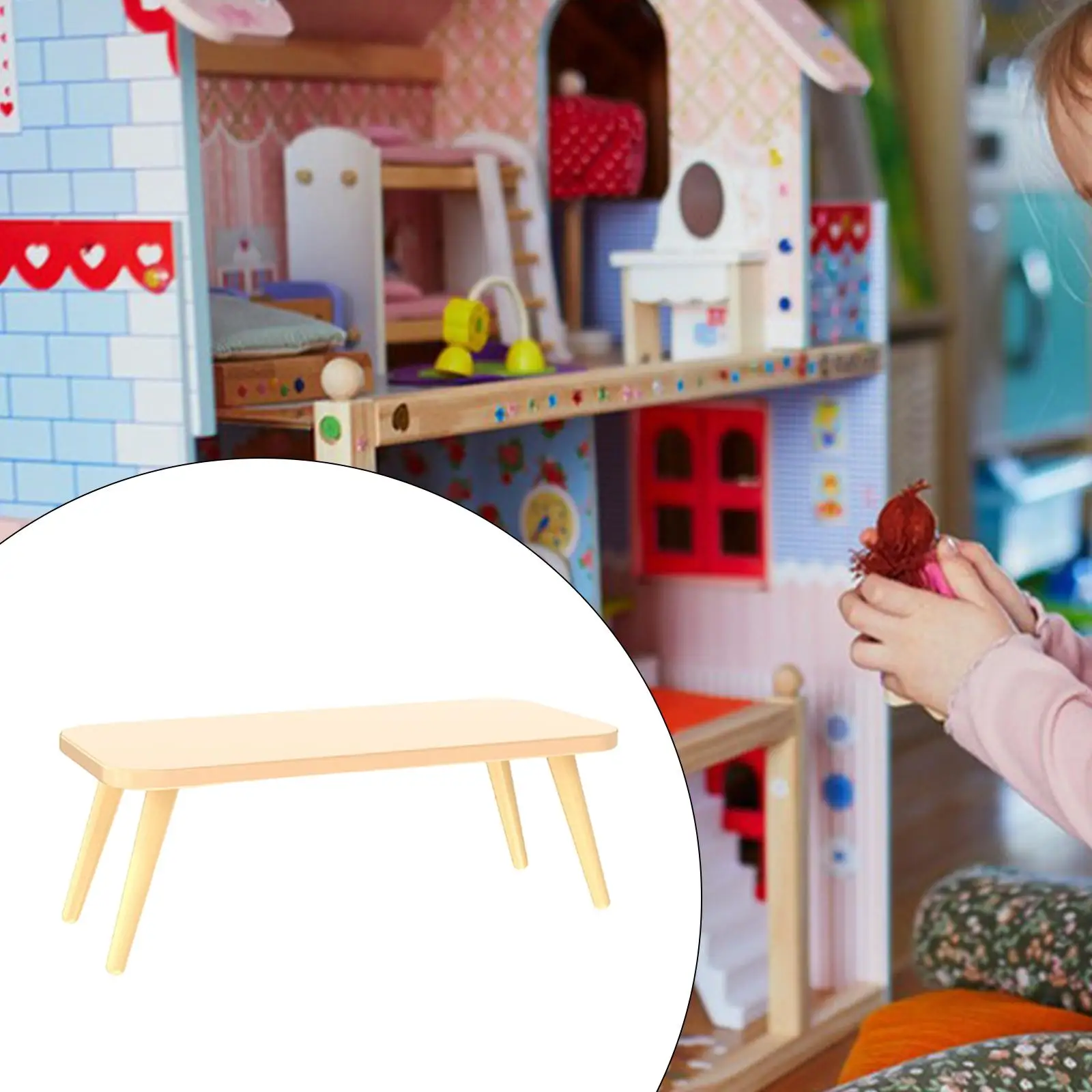 Artesanato Finja Jogar Dollhouse, Mesa De Chá Em Miniatura, Móveis, Escala 1:12