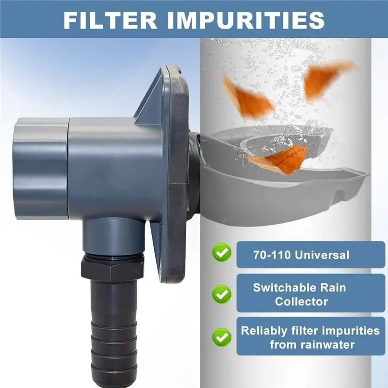 【CYBER MONDAY】Efficient Rainwater Utilization Collector For Downpipe 70-110 Mm- Roof Drainage System For Up To 80 M2