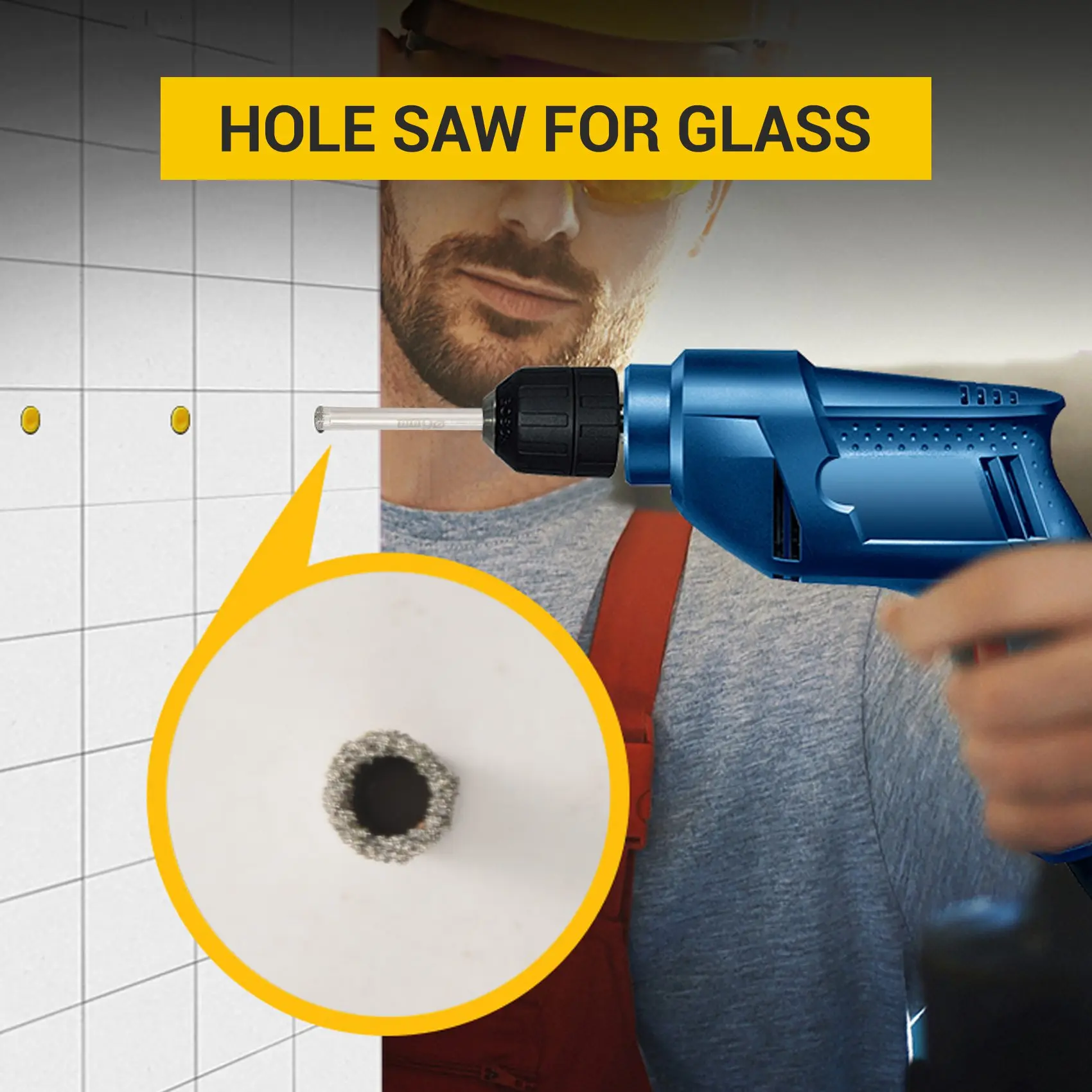 6 Mm Diameter Silver Diamond Coated Drills Tiles Glass Hole Saws (Pack Of 10)