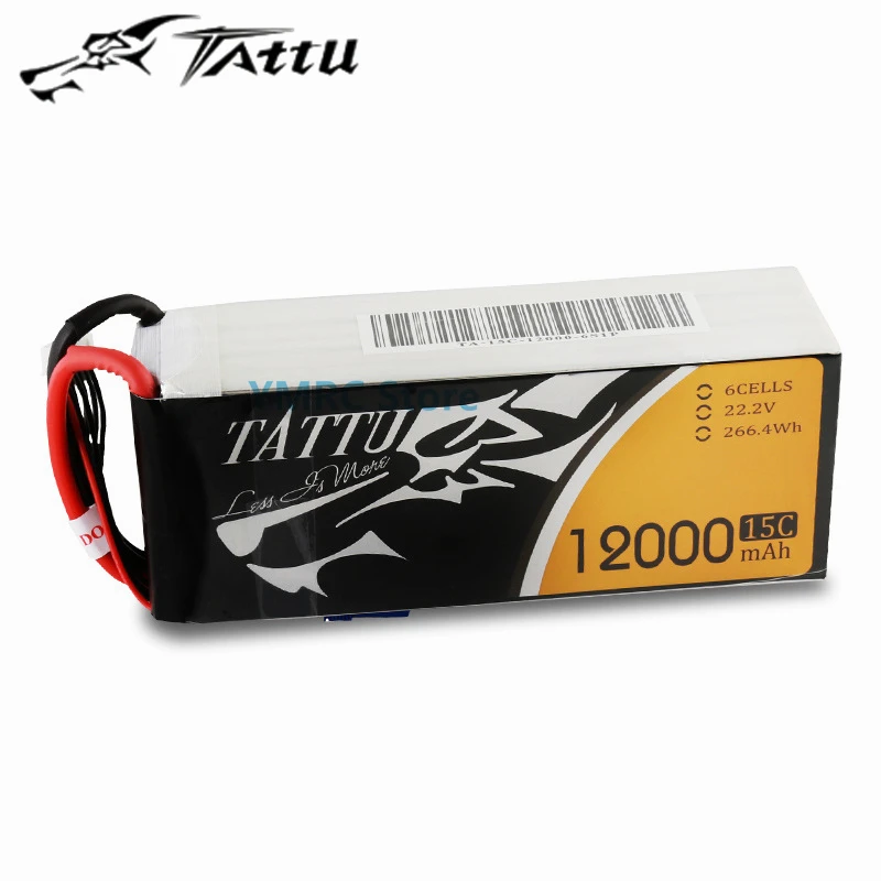 TATTU 12000mAh 15C 6S 22.2V Lipo Battery Pack with XT90S/AS150 Plug for Multirotor and Agricultral Plant Protection UAV Drone