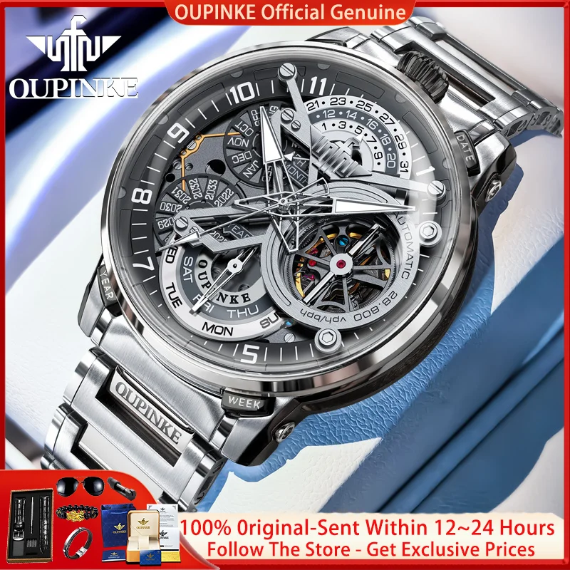 

OUPINKE 3278 Automatic Men Watch Top Luxury Italian Designer Collaboration Mechanical Watch Classic Hollow Men Watch Reloj Hombr