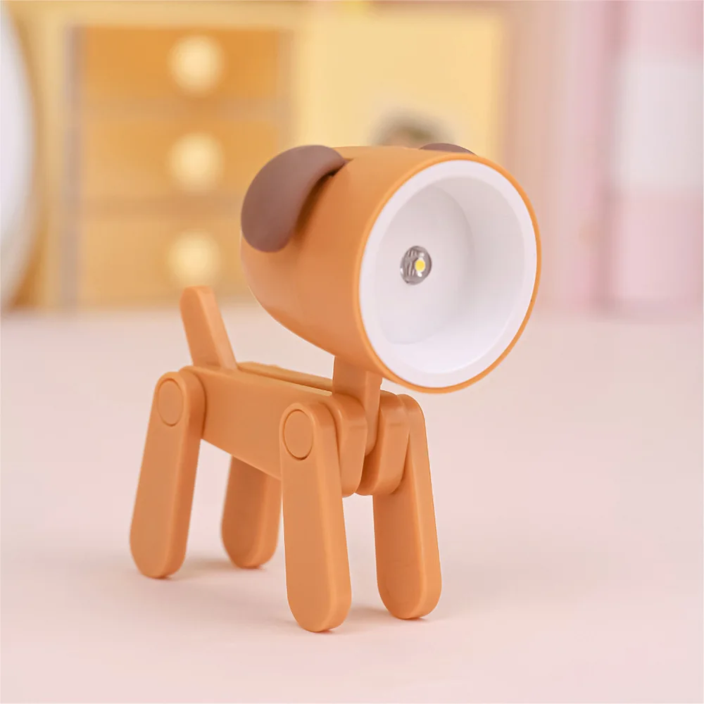 Mini LED Night Light Kawaii Dog And Deer Shape Light Folding Table Lamp Kids Room Bedside Bedroom Decoration Cute Room Decor