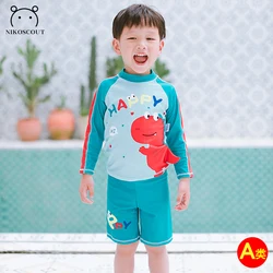 Children's Swimsuit Boys Split 2024 New Swimsuit Summer Children's Dinosaur Long-Sleeved Sun Protection Baby Swimsuit