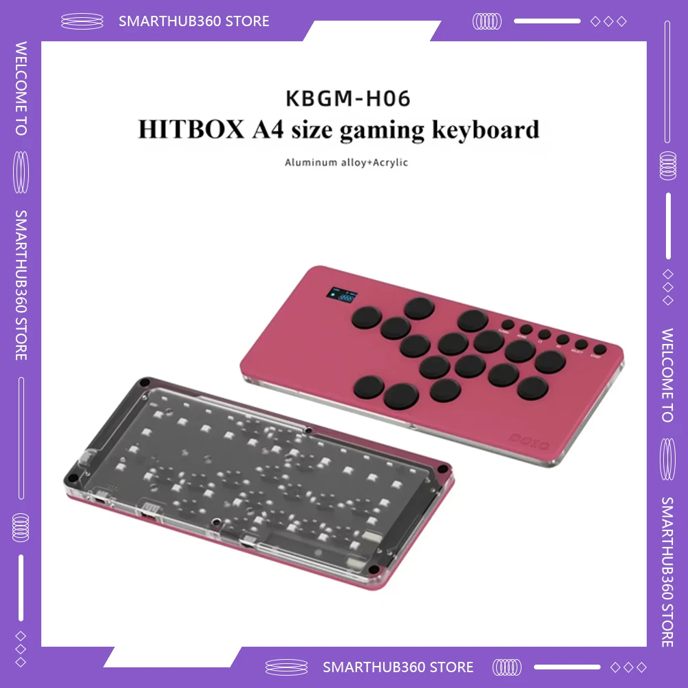 DOIO KBGM-H06 Gaming Keypad PS5 PS4 Switch Steam SF HITBOX A4 Aluminum Alloy Portable Custom Arcade Joystick KOF Tekken PC Gift