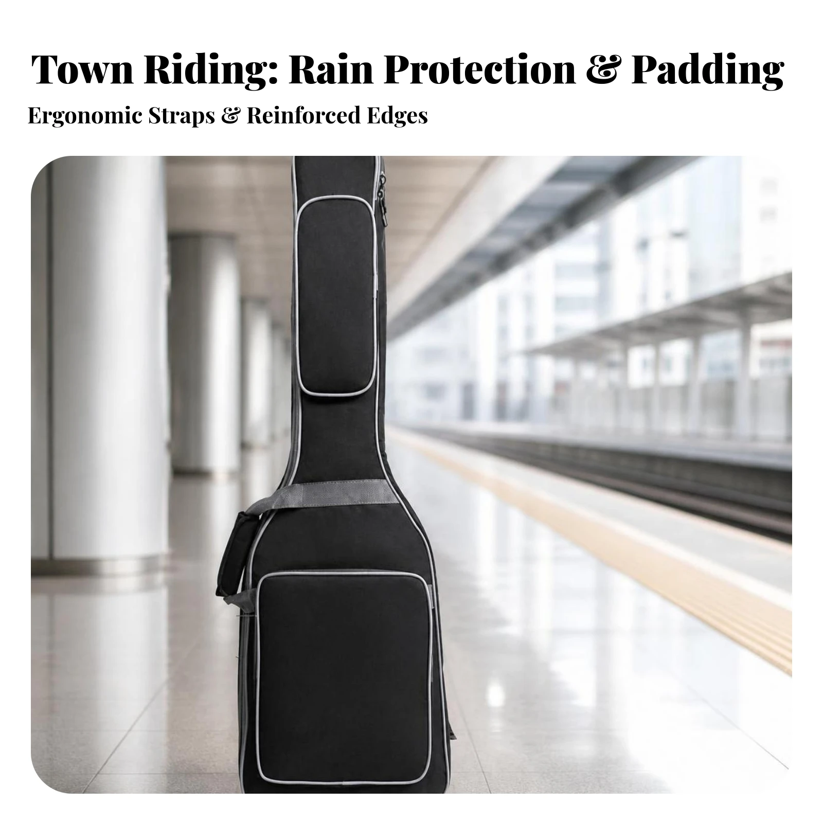 Electric Guitar Gig Bag Sturdy Electric Guitar Bag with Front Pocket Padded Instrument Case Lightweight Soft for Musicians