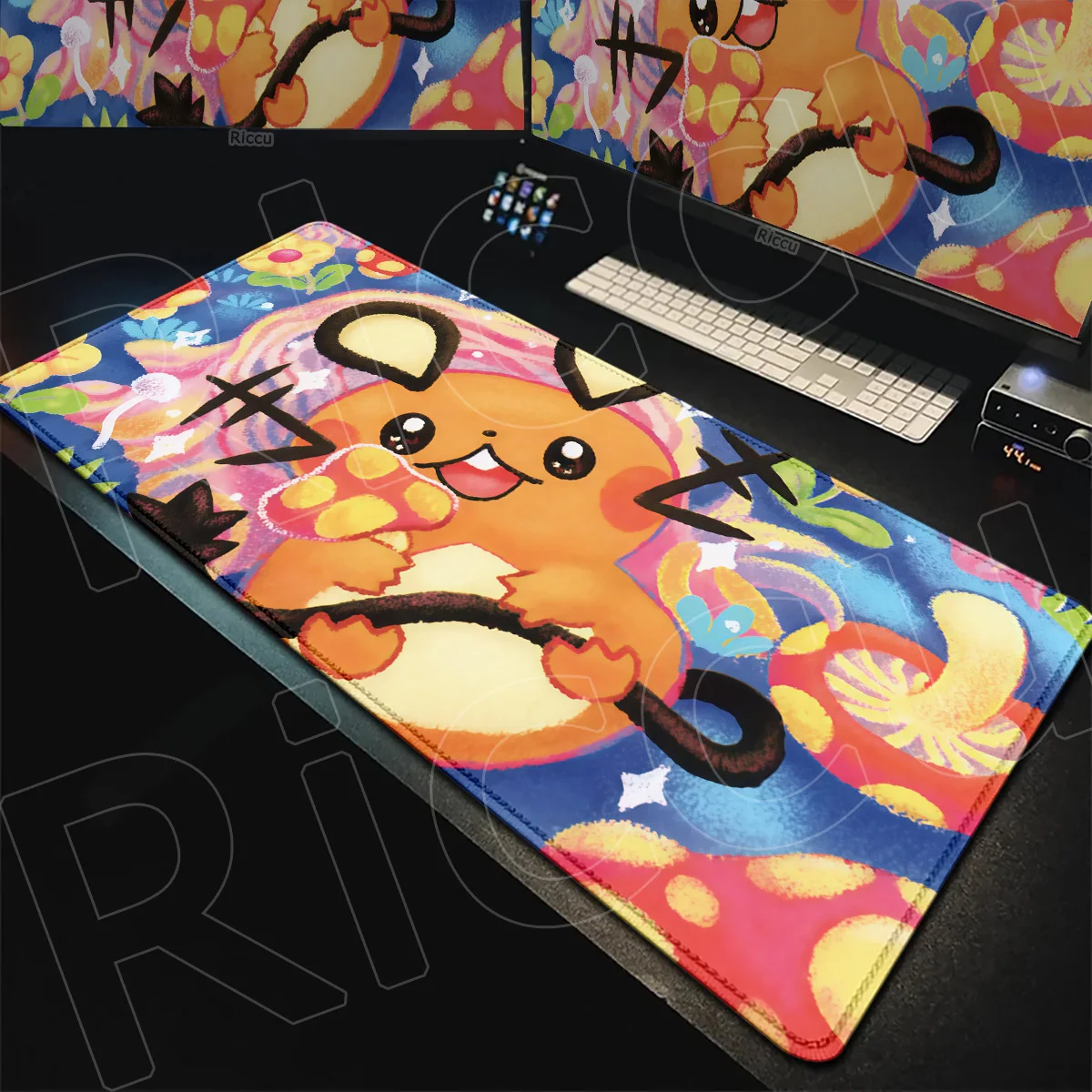 Anti-Slip Rubber Base Mousemat XXL Laptop Keyboard Desktop Carpet Home Office Decorate Rug Pokemon Dedenne E-sport Gamer Mauspad