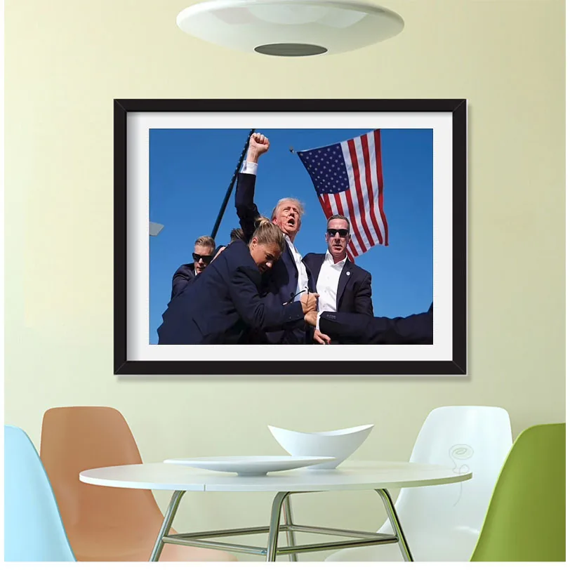 Imagem -02 - Diy 5d Kit Pintura Diamante Bordado Mosaico Ponto da Cruz Broca Quadrada Estados Unidos Trump é Grande Novamente Campanha